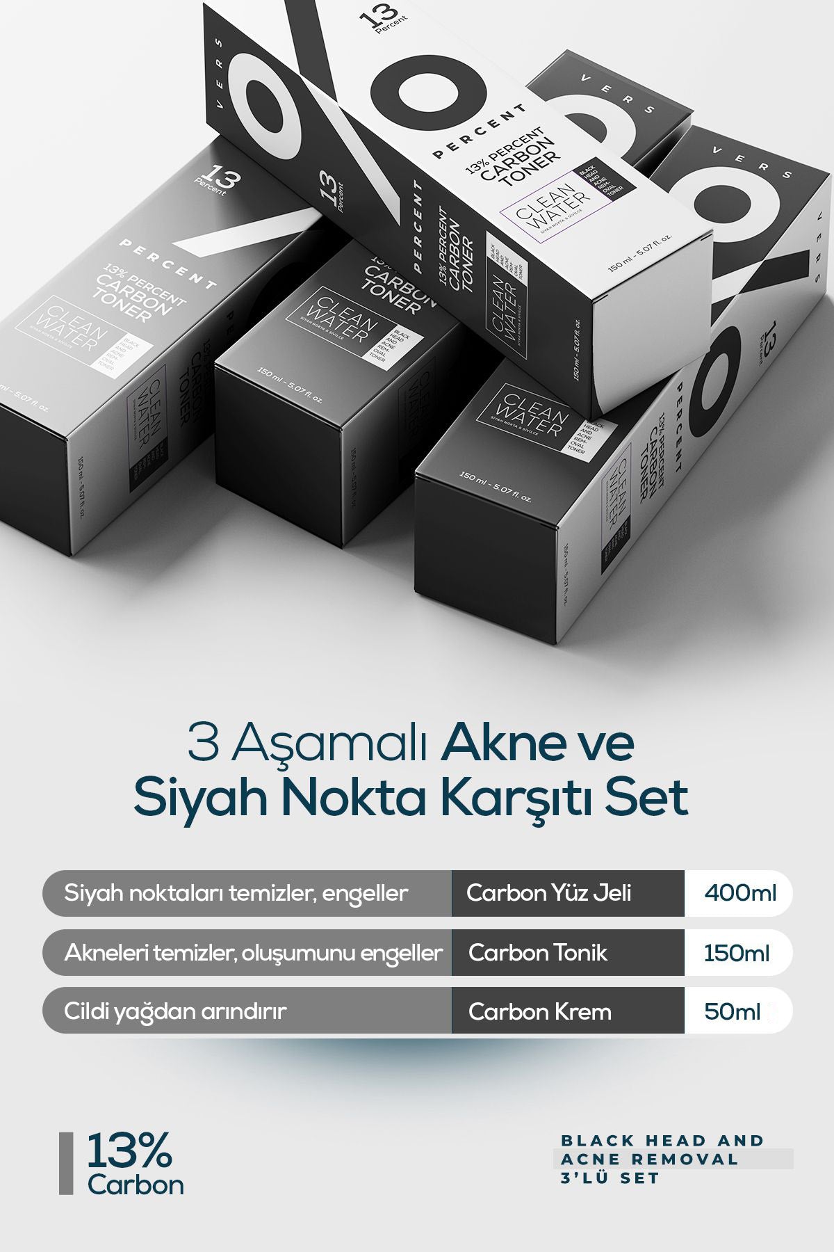 Percent Siyah Nokta ve Akne Karşıtı Temizleyici Set